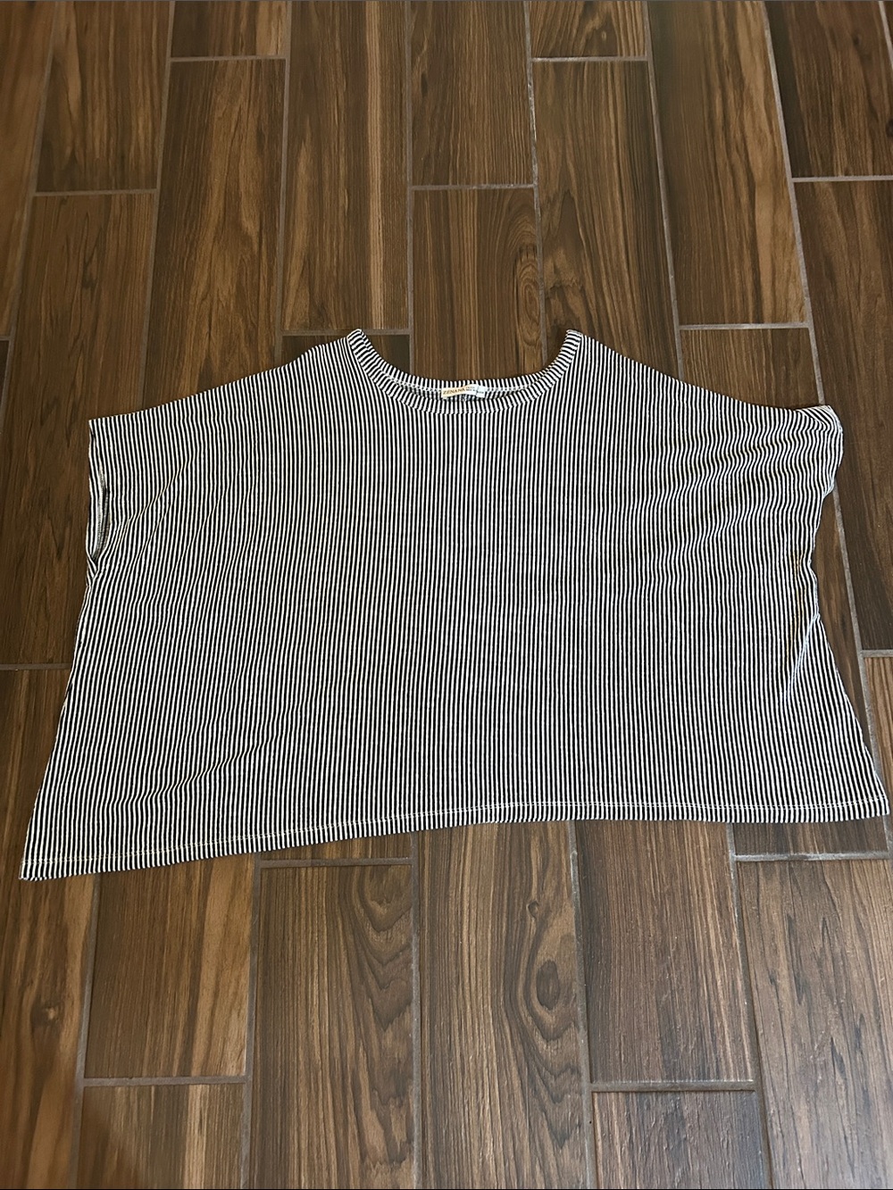 Zenana Striped Black and White Women’s Boxy Tee